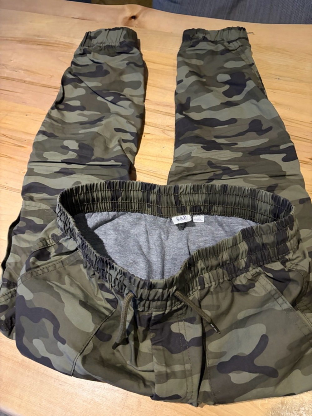 GAP Kids Camouflage Elastic Waist Lined Pants SZ Large
